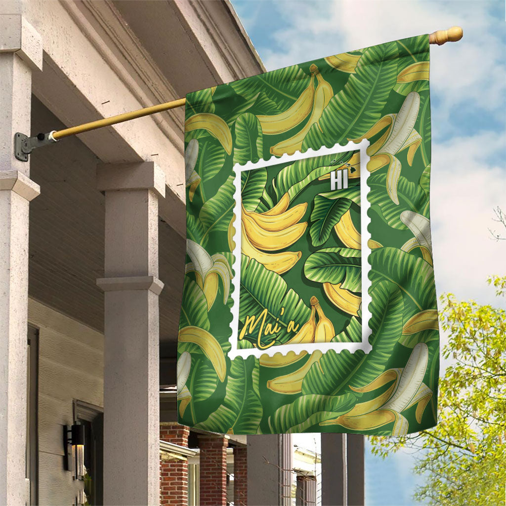 Aloha Hawaii Maia Garden Flag Hawaiian Banana Stylized Stamp LT14 House Flag Green - Polynesian Pride