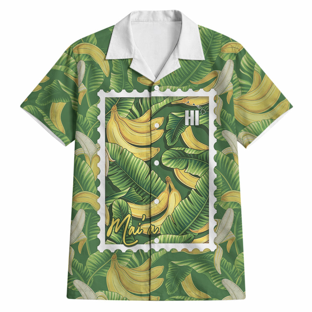 Aloha Hawaii Maia Hawaiian Shirt Hawaiian Banana Stylized Stamp LT14 Green - Polynesian Pride