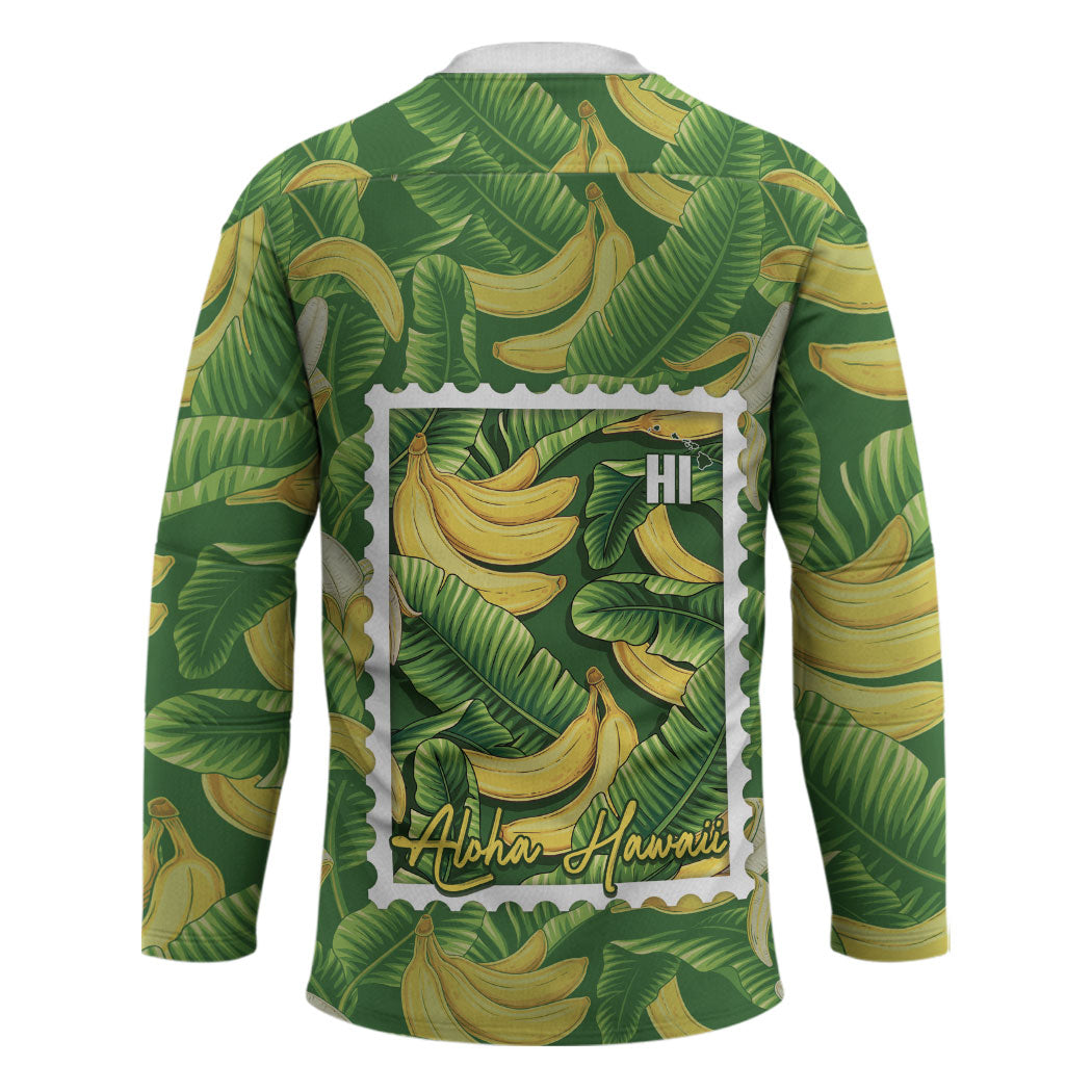 Aloha Hawaii Maia Hockey Jersey Hawaiian Banana Stylized Stamp LT14 - Polynesian Pride