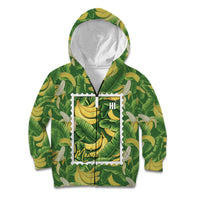 Aloha Hawaii Maia Kid Hoodie Hawaiian Banana Stylized Stamp LT14 Zip Hoodie Green - Polynesian Pride