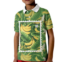 Aloha Hawaii Maia Kid Polo Shirt Hawaiian Banana Stylized Stamp LT14 Kid Green - Polynesian Pride