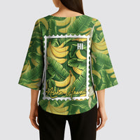 Aloha Hawaii Maia Kimono Sleeve Blouse Hawaiian Banana Stylized Stamp LT14 - Polynesian Pride