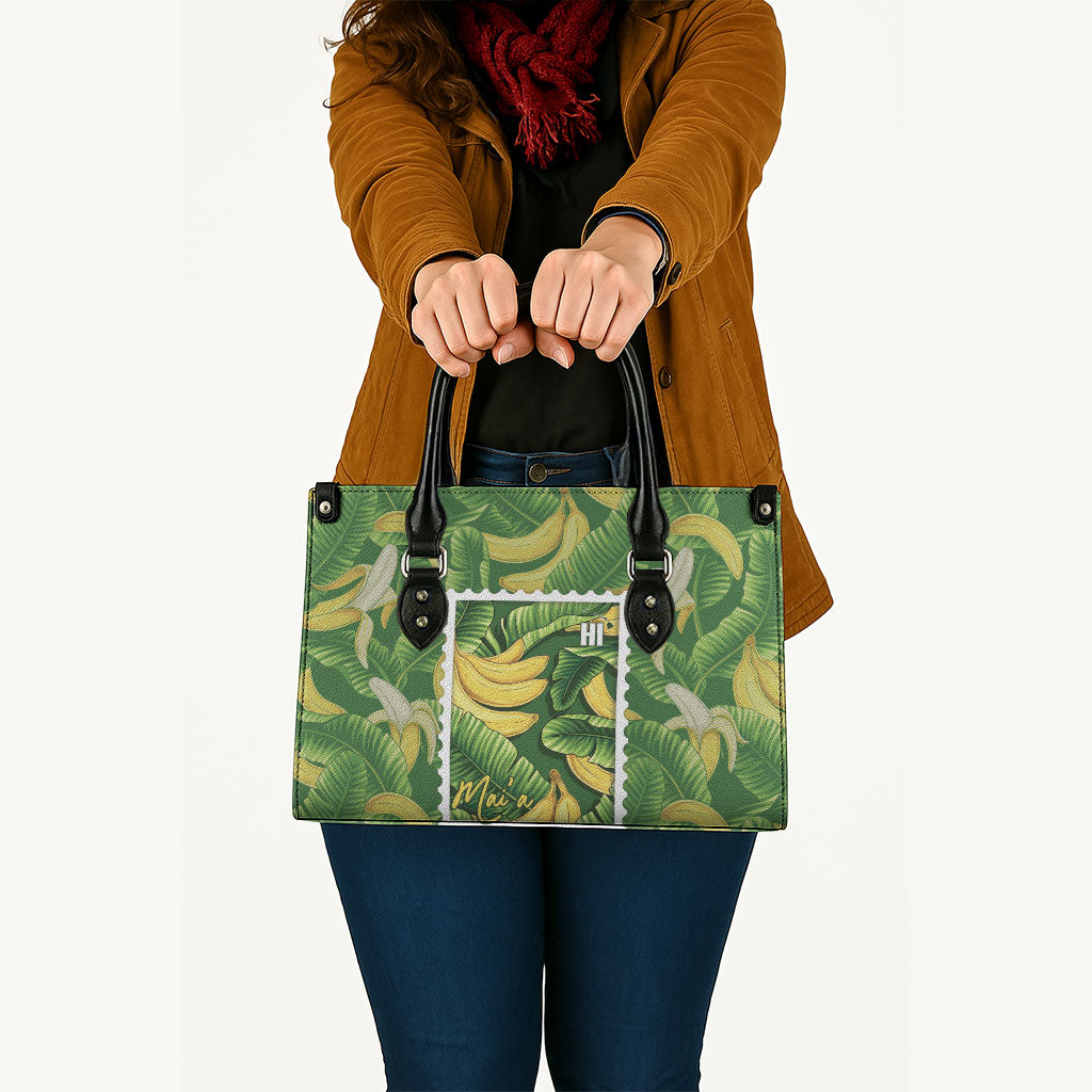 Aloha Hawaii Maia Leather Bag Hawaiian Banana Stylized Stamp LT14 - Polynesian Pride