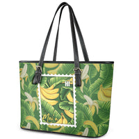 Aloha Hawaii Maia Leather Tote Bag Hawaiian Banana Stylized Stamp LT14 - Polynesian Pride
