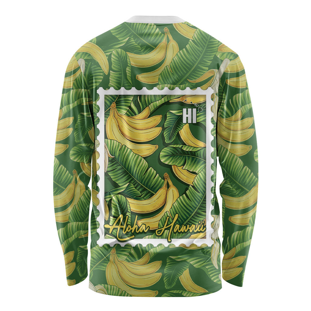 Aloha Hawaii Maia Long Sleeve Shirt Hawaiian Banana Stylized Stamp LT14 - Polynesian Pride