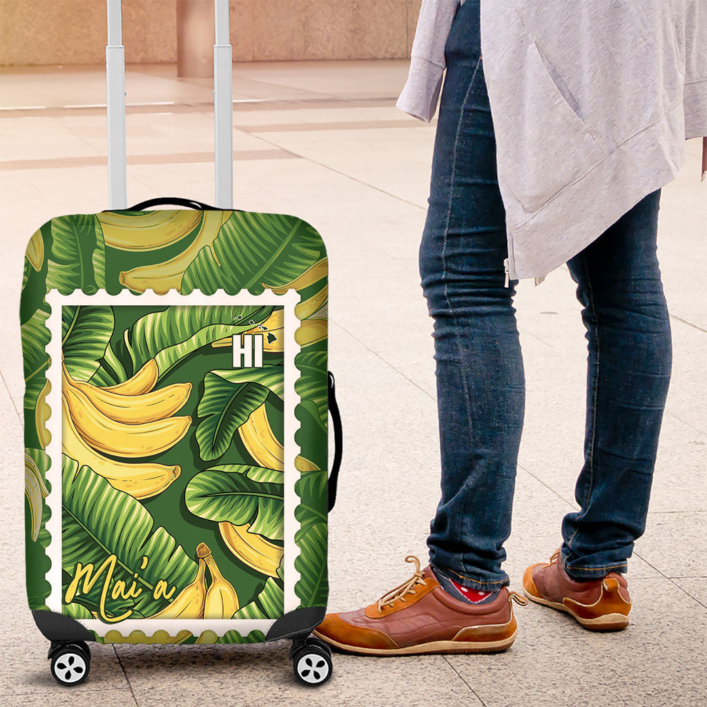 Aloha Hawaii Maia Luggage Cover Hawaiian Banana Stylized Stamp LT14 Green - Polynesian Pride