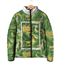 Aloha Hawaii Maia Padded Jacket Hawaiian Banana Stylized Stamp LT14 - Polynesian Pride