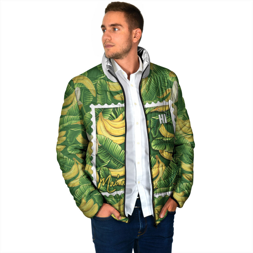 Aloha Hawaii Maia Padded Jacket Hawaiian Banana Stylized Stamp LT14 - Polynesian Pride