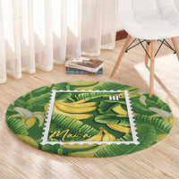 Aloha Hawaii Maia Round Carpet Hawaiian Banana Stylized Stamp LT14 - Polynesian Pride