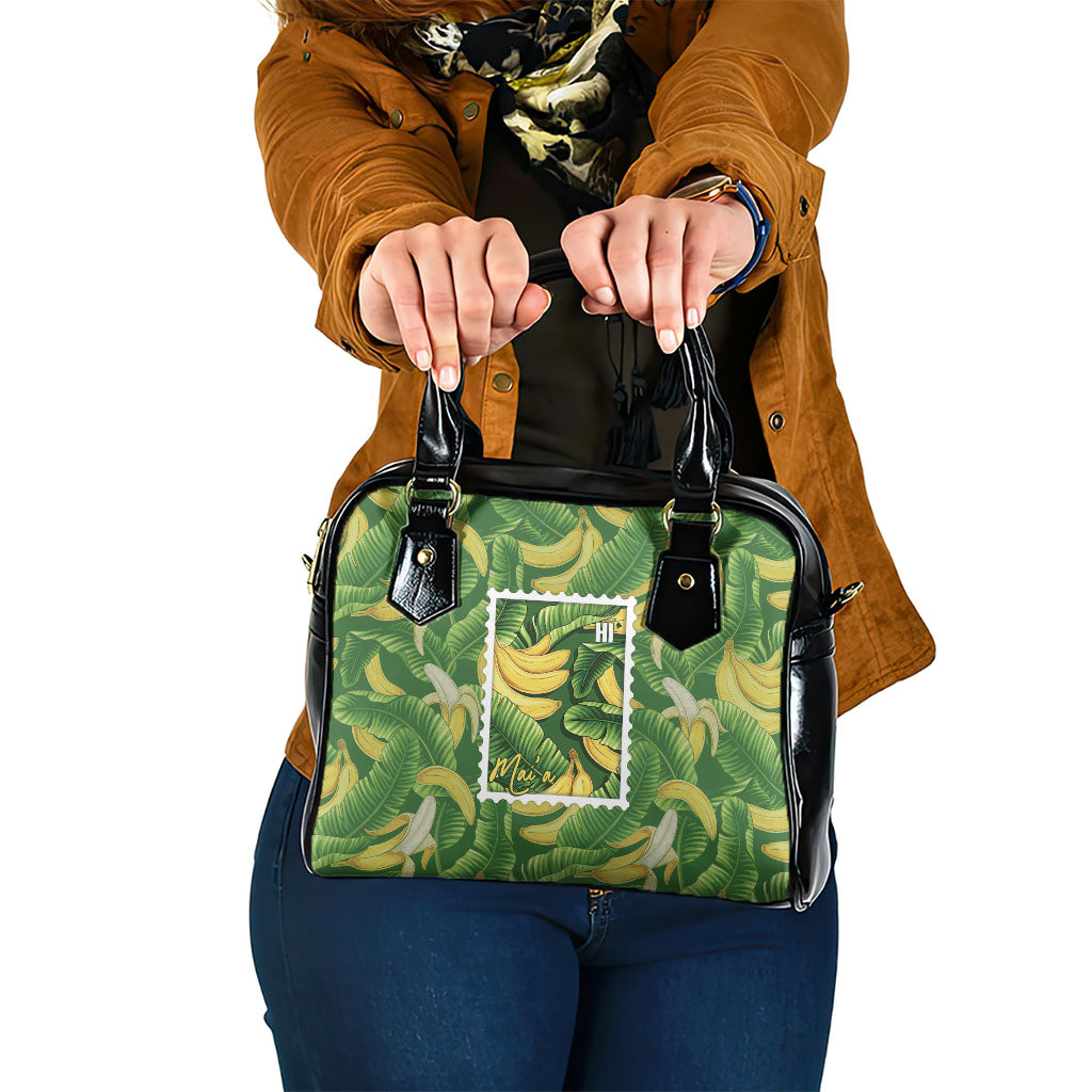 Aloha Hawaii Maia Shoulder Handbag Hawaiian Banana Stylized Stamp LT14 One Size Green - Polynesian Pride