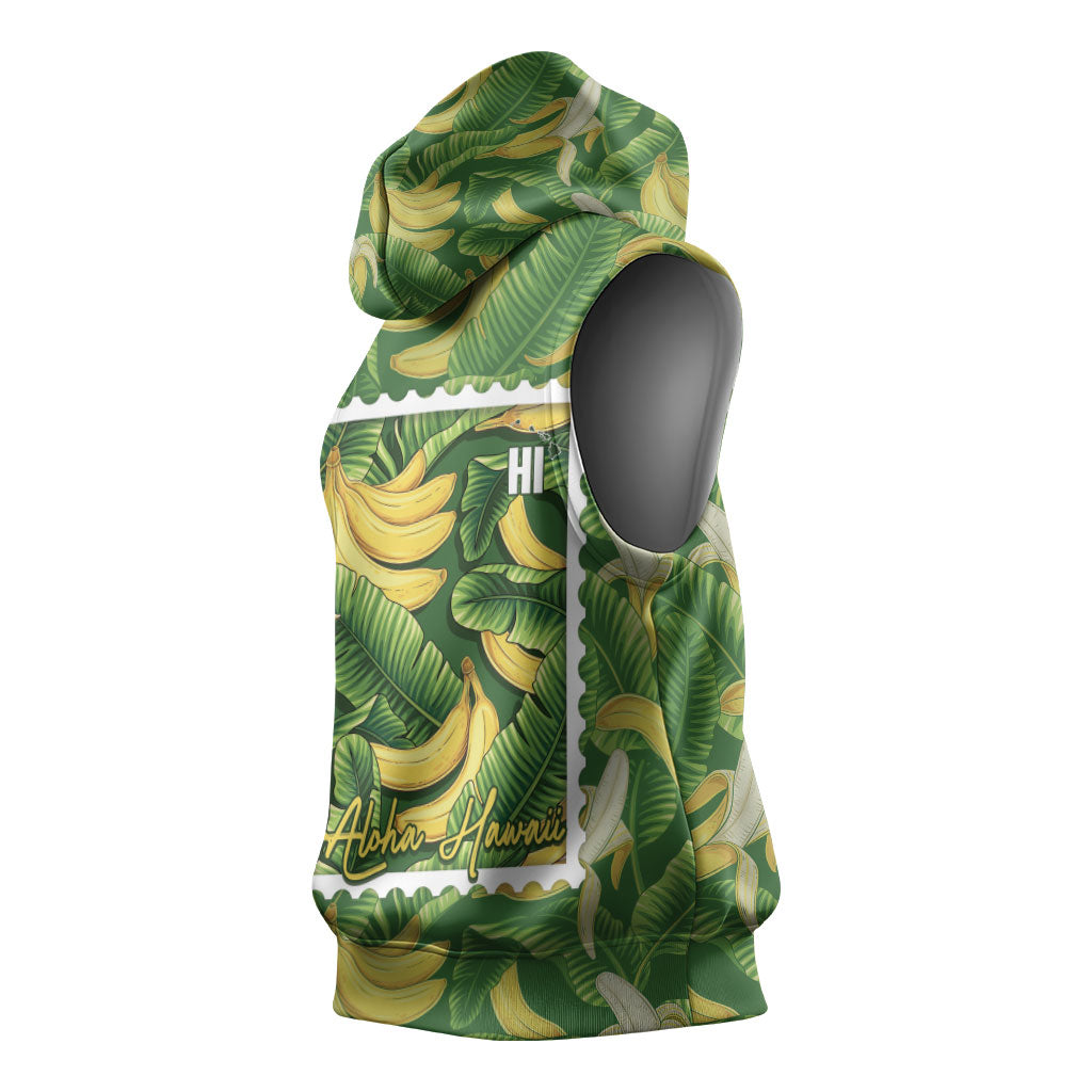 Aloha Hawaii Maia Sleeveless Hoodie Hawaiian Banana Stylized Stamp LT14 - Polynesian Pride