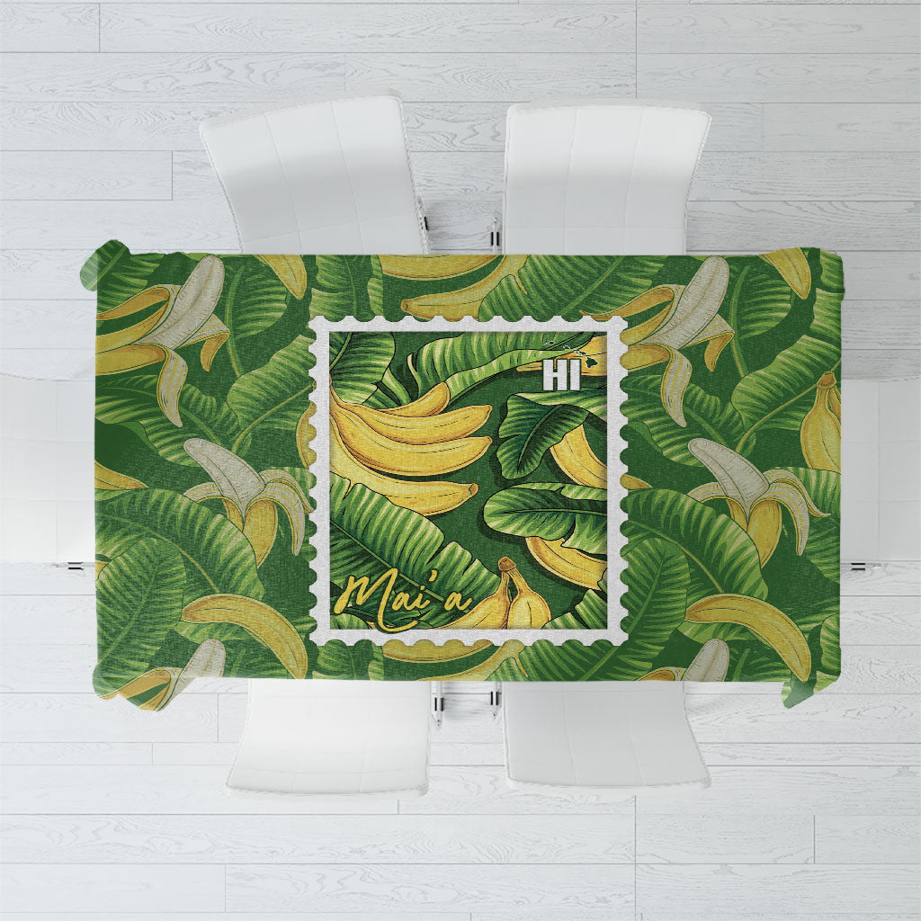 Aloha Hawaii Maia Tablecloth Hawaiian Banana Stylized Stamp LT14 Green - Polynesian Pride