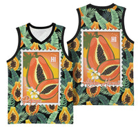 Aloha Hawaii Mikana Basketball Jersey Hawaiian Papaya Stylized Stamp LT14 - Polynesian Pride