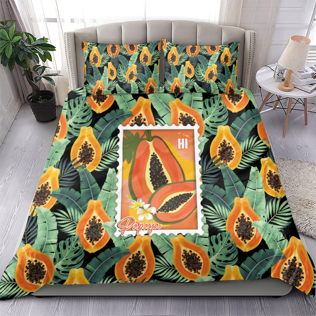 Aloha Hawaii Mikana Bedding Set Hawaiian Papaya Stylized Stamp LT14 - Polynesian Pride