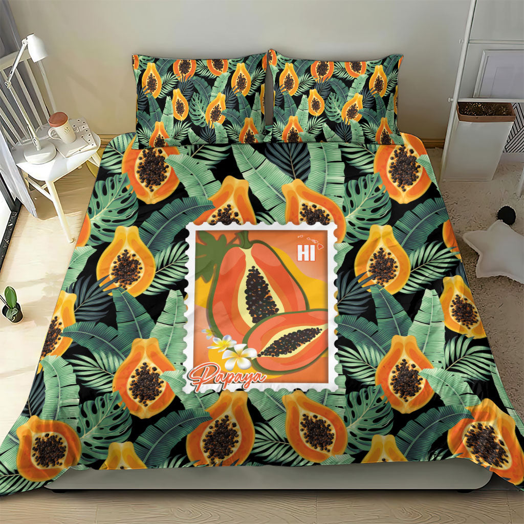 Aloha Hawaii Mikana Bedding Set Hawaiian Papaya Stylized Stamp LT14 - Polynesian Pride