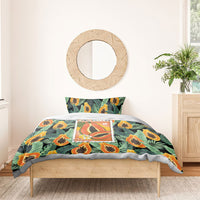 Aloha Hawaii Mikana Bedding Set Hawaiian Papaya Stylized Stamp LT14 - Polynesian Pride