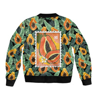 Aloha Hawaii Mikana Bomber Jacket Hawaiian Papaya Stylized Stamp LT14 - Polynesian Pride