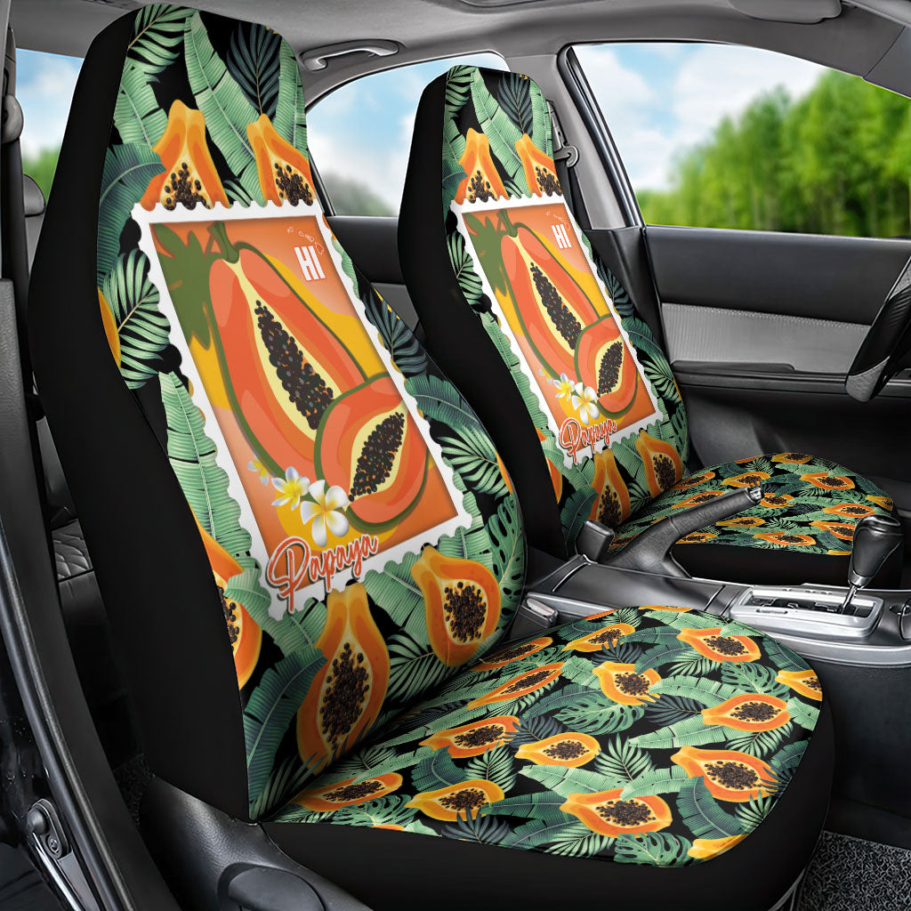 Aloha Hawaii Mikana Car Seat Cover Hawaiian Papaya Stylized Stamp LT14 - Polynesian Pride