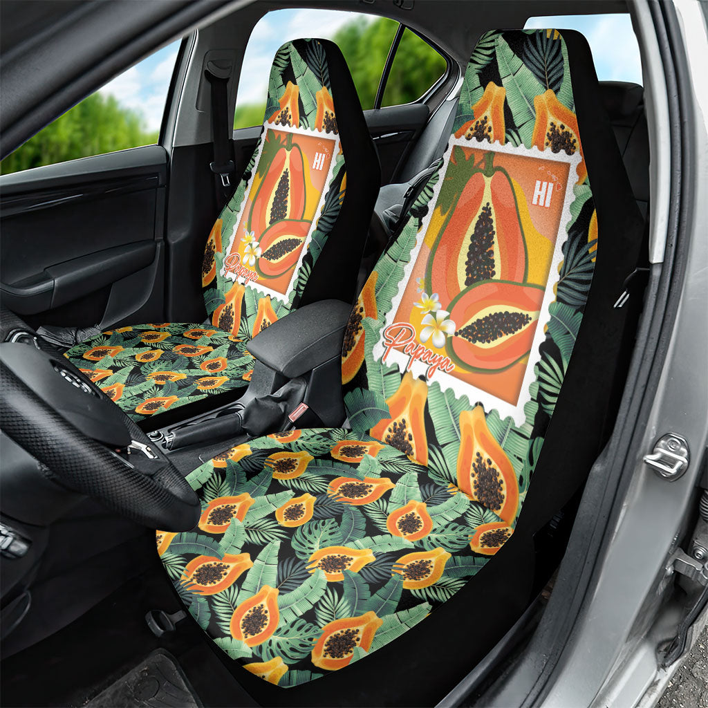 Aloha Hawaii Mikana Car Seat Cover Hawaiian Papaya Stylized Stamp LT14 - Polynesian Pride