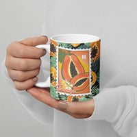Aloha Hawaii Mikana Ceramic Mug Hawaiian Papaya Stylized Stamp LT14 - Polynesian Pride