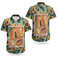 Aloha Hawaii Mikana Couples Matching Summer Maxi Dress and Hawaiian Shirt Hawaiian Papaya Stylized Stamp LT14 - Polynesian Pride
