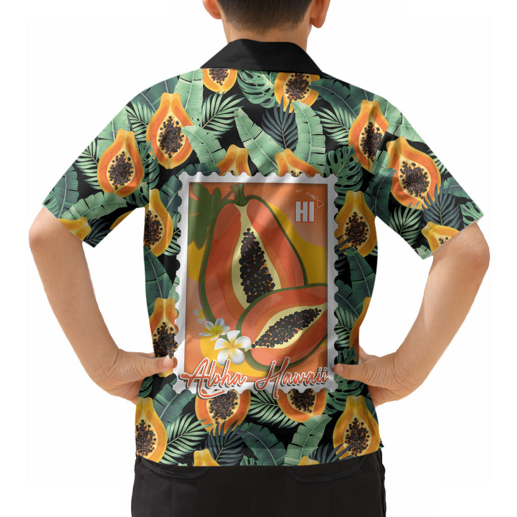Aloha Hawaii Mikana Hawaiian Shirt Hawaiian Papaya Stylized Stamp LT14 - Polynesian Pride