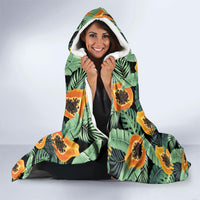 Aloha Hawaii Mikana Hooded Blanket Hawaiian Papaya Stylized Stamp LT14 - Polynesian Pride