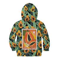 Aloha Hawaii Mikana Kid Hoodie Hawaiian Papaya Stylized Stamp LT14 - Polynesian Pride
