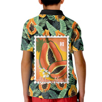 Aloha Hawaii Mikana Kid Polo Shirt Hawaiian Papaya Stylized Stamp LT14 - Polynesian Pride