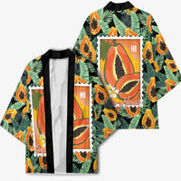 Aloha Hawaii Mikana Kimono Hawaiian Papaya Stylized Stamp LT14 - Polynesian Pride