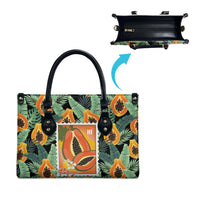 Aloha Hawaii Mikana Leather Bag Hawaiian Papaya Stylized Stamp LT14 - Polynesian Pride