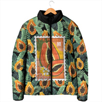 Aloha Hawaii Mikana Padded Jacket Hawaiian Papaya Stylized Stamp LT14 - Polynesian Pride