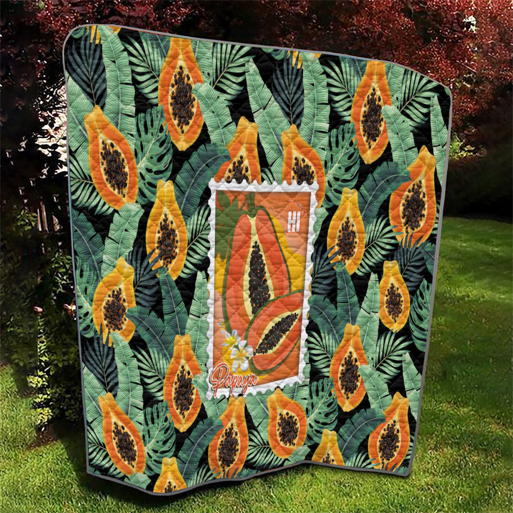 Aloha Hawaii Mikana Quilt Hawaiian Papaya Stylized Stamp LT14 - Polynesian Pride