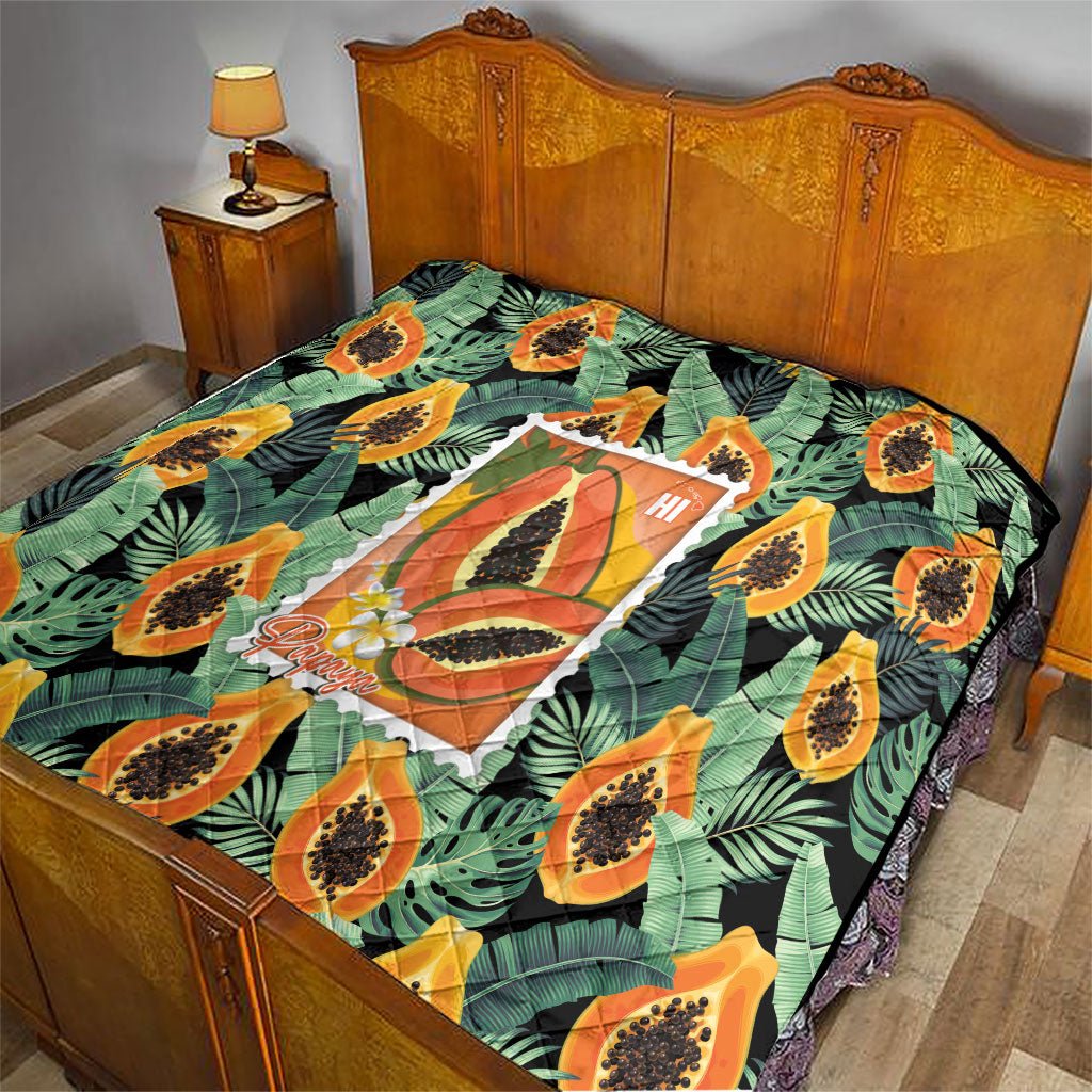 Aloha Hawaii Mikana Quilt Hawaiian Papaya Stylized Stamp LT14 - Polynesian Pride