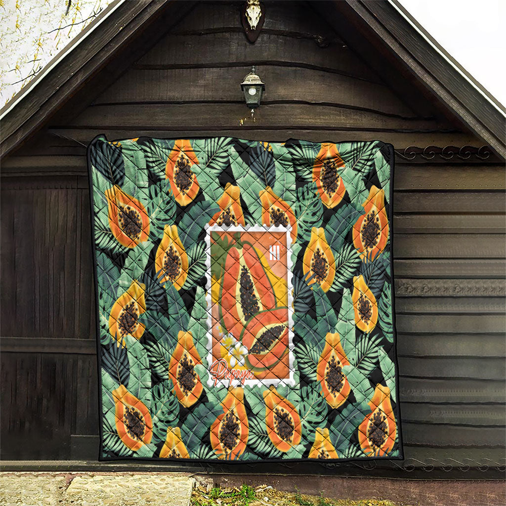 Aloha Hawaii Mikana Quilt Hawaiian Papaya Stylized Stamp LT14 - Polynesian Pride