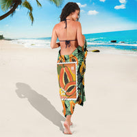 Aloha Hawaii Mikana Sarong Hawaiian Papaya Stylized Stamp LT14 - Polynesian Pride