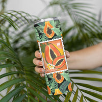 Aloha Hawaii Mikana Skinny Tumbler Hawaiian Papaya Stylized Stamp LT14 - Polynesian Pride