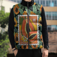 Aloha Hawaii Mikana Sleeveless Puffer Jacket Hawaiian Papaya Stylized Stamp LT14 - Polynesian Pride