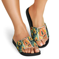 Aloha Hawaii Mikana Slide Sandals Hawaiian Papaya Stylized Stamp LT14 - Polynesian Pride