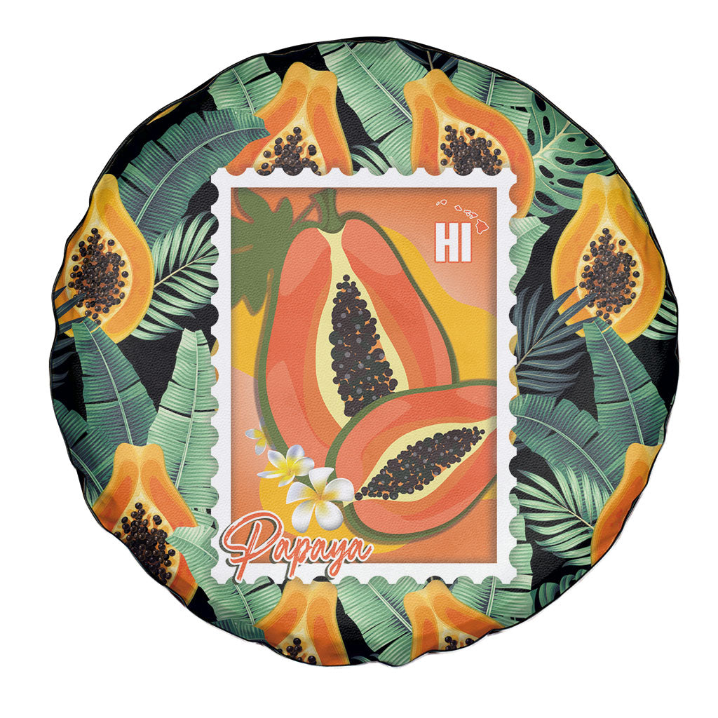 Aloha Hawaii Mikana Spare Tire Cover Hawaiian Papaya Stylized Stamp LT14 - Polynesian Pride