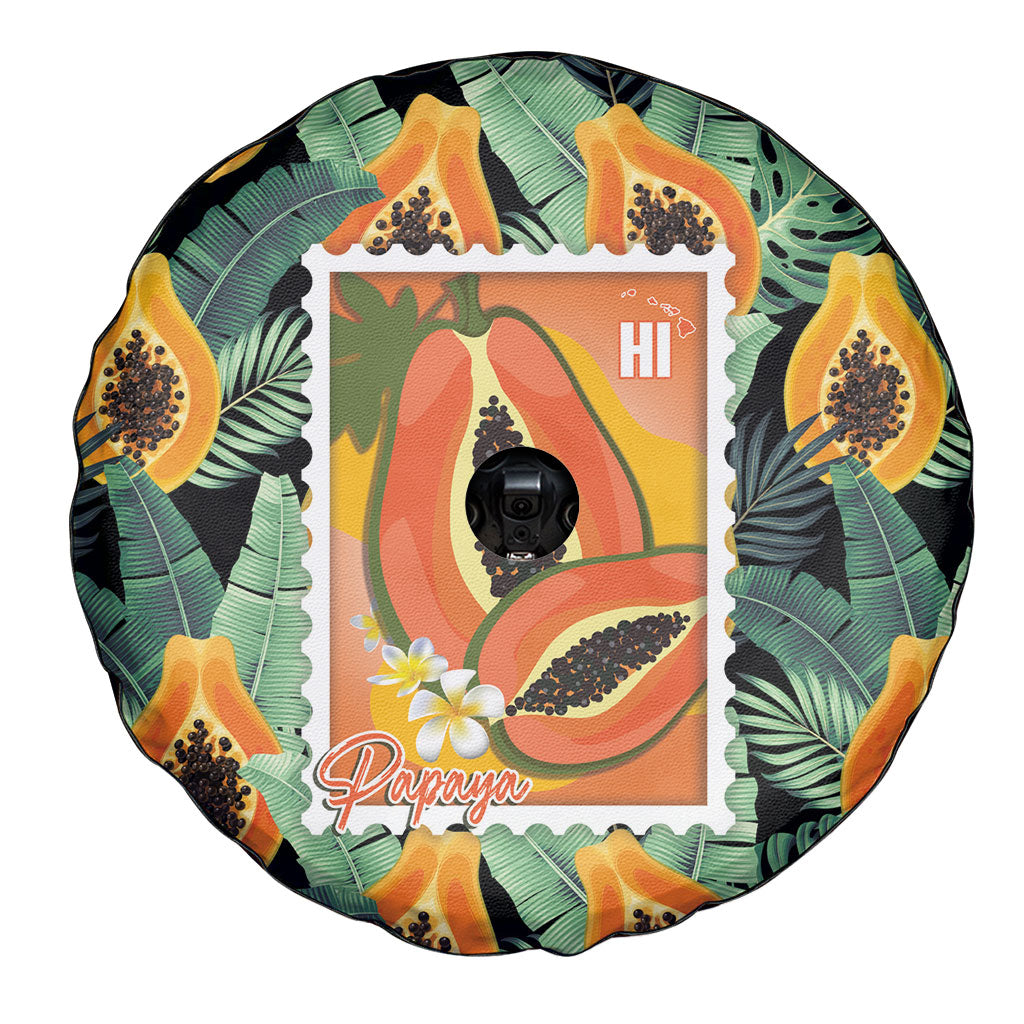 Aloha Hawaii Mikana Spare Tire Cover Hawaiian Papaya Stylized Stamp LT14 - Polynesian Pride