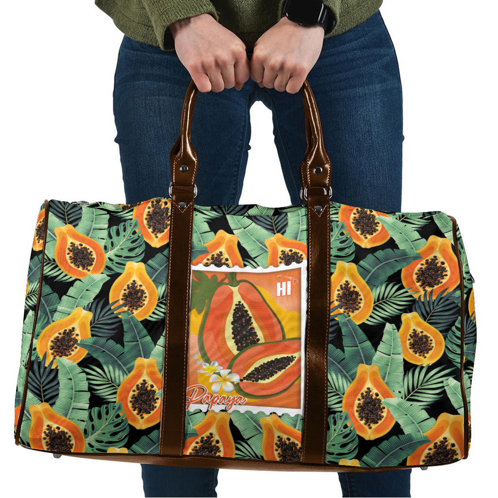 Aloha Hawaii Mikana Travel Bag Hawaiian Papaya Stylized Stamp LT14 Green - Polynesian Pride