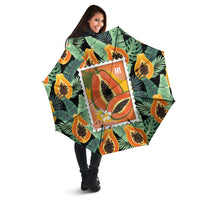 Aloha Hawaii Mikana Umbrella Hawaiian Papaya Stylized Stamp LT14 - Polynesian Pride