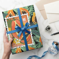 Aloha Hawaii Mikana Wrapping Paper Hawaiian Papaya Stylized Stamp LT14 - Polynesian Pride