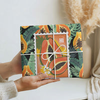 Aloha Hawaii Mikana Wrapping Paper Hawaiian Papaya Stylized Stamp LT14 - Polynesian Pride