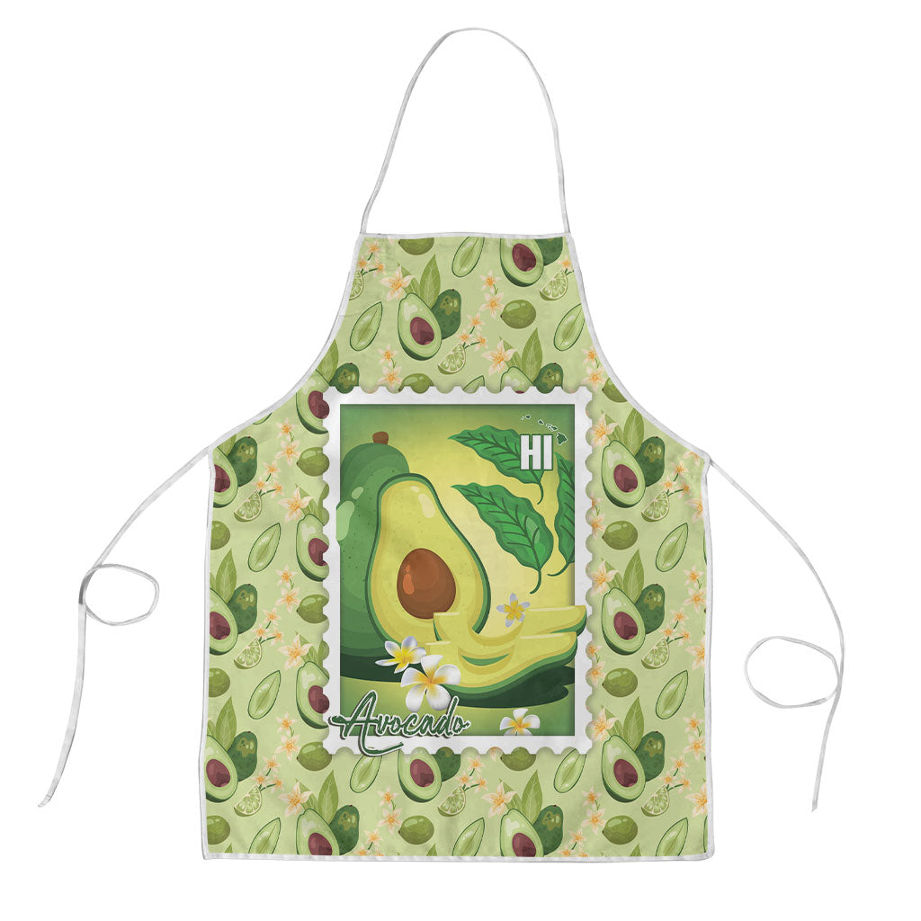 Aloha Hawaii Avocado Apron Hawaiian Fruit Stylized Stamp LT14 Green - Polynesian Pride