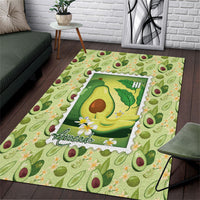 Aloha Hawaii Avocado Area Rug Hawaiian Fruit Stylized Stamp LT14 Green - Polynesian Pride