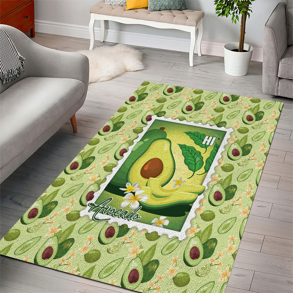 Aloha Hawaii Avocado Area Rug Hawaiian Fruit Stylized Stamp LT14 - Polynesian Pride