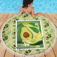 Aloha Hawaii Avocado Beach Blanket Hawaiian Fruit Stylized Stamp LT14 - Polynesian Pride