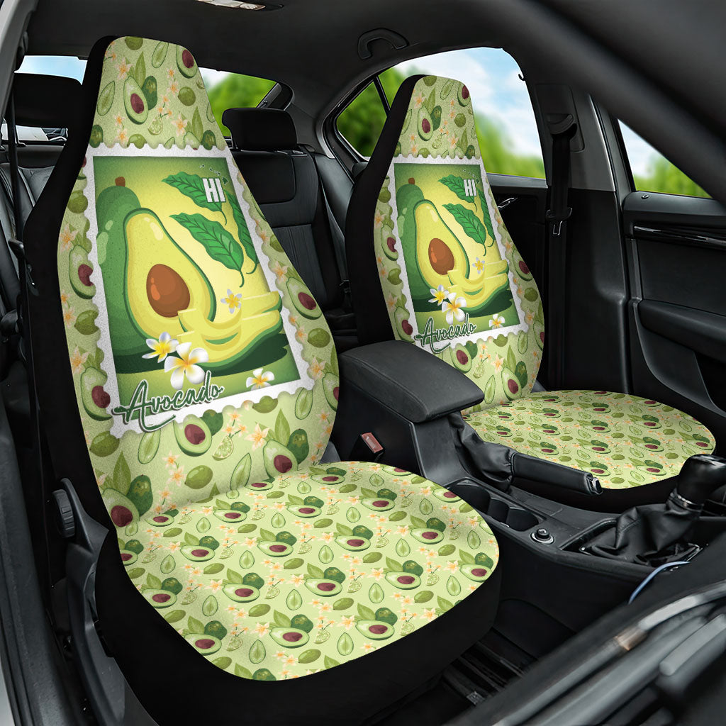 Aloha Hawaii Avocado Car Seat Cover Hawaiian Fruit Stylized Stamp LT14 One Size Green - Polynesian Pride
